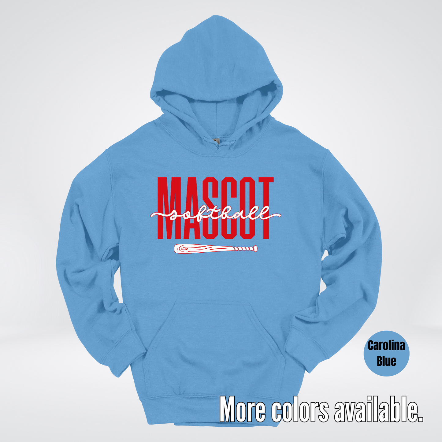 Custom Mascot – Red - Softball Design 28 Hoodie