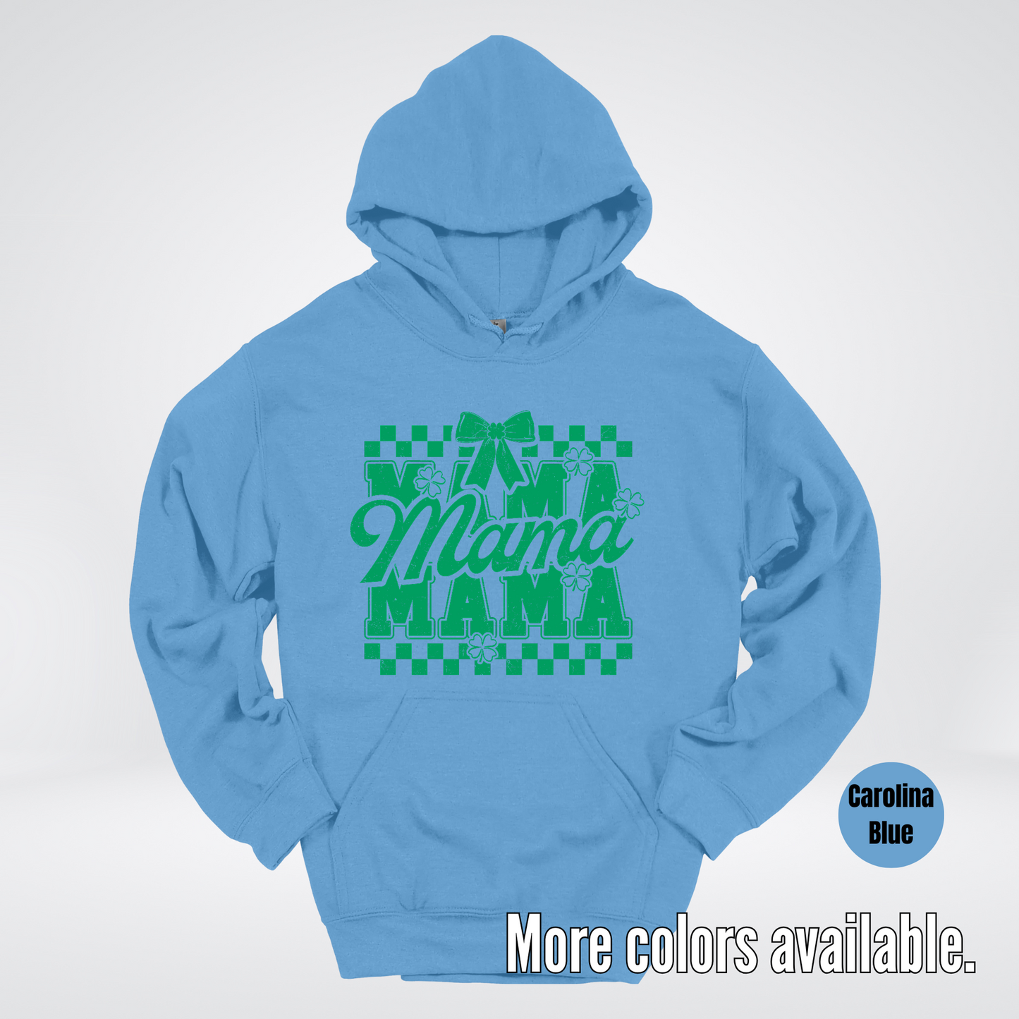 Distressed Saint Patrick’s Day Green Coquette Bow Mama Hoodie