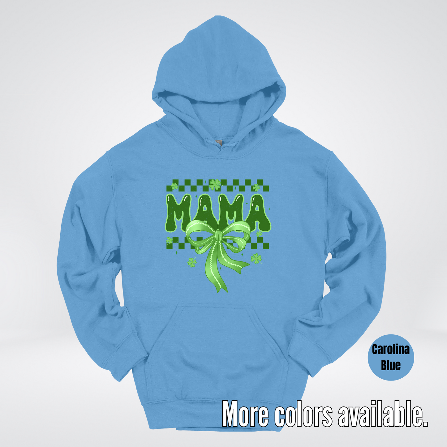 Mama Coquette Green Bow Checkered Retro Four Leaf Clovers Hoodie