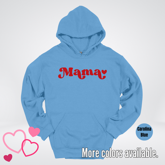 Mama Retro Valentine's Day Red Design Hoodie