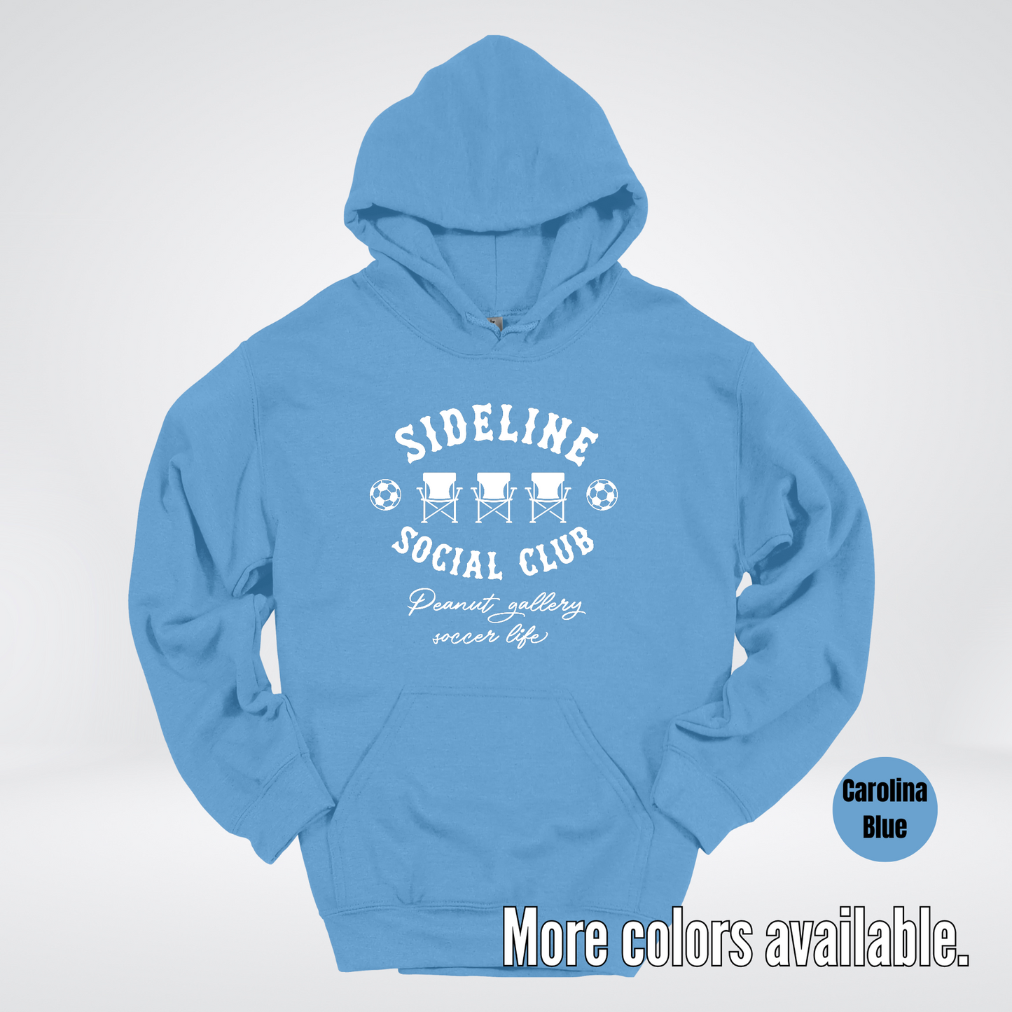 Sideline Social Club Peanut Gallery Soccer Life – White Design – Hoodie
