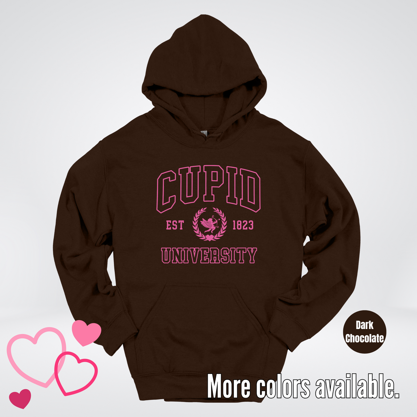 Cupid University Est 1823 Bright Pink Design Hoodie