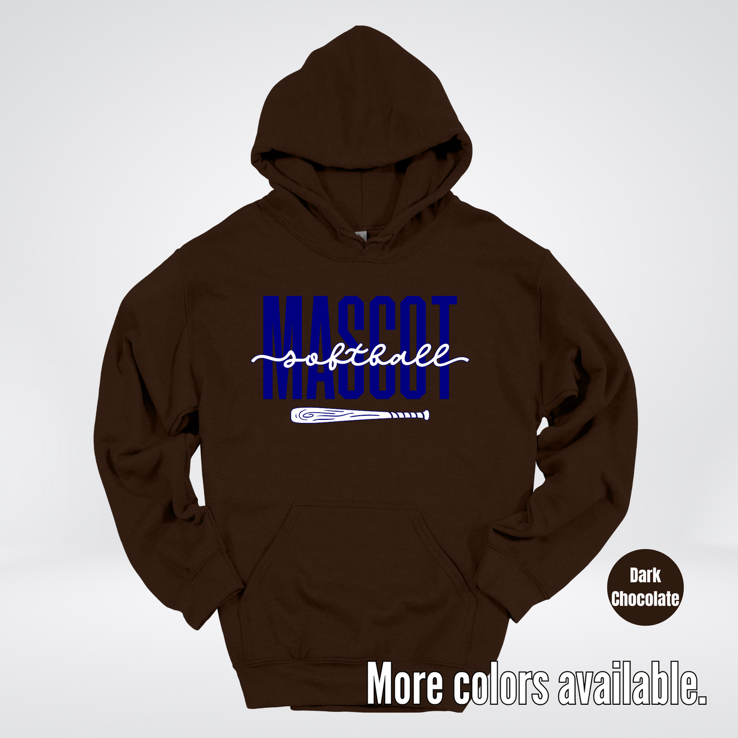 Custom Mascot – Navy - Softball Design 27 Hoodie
