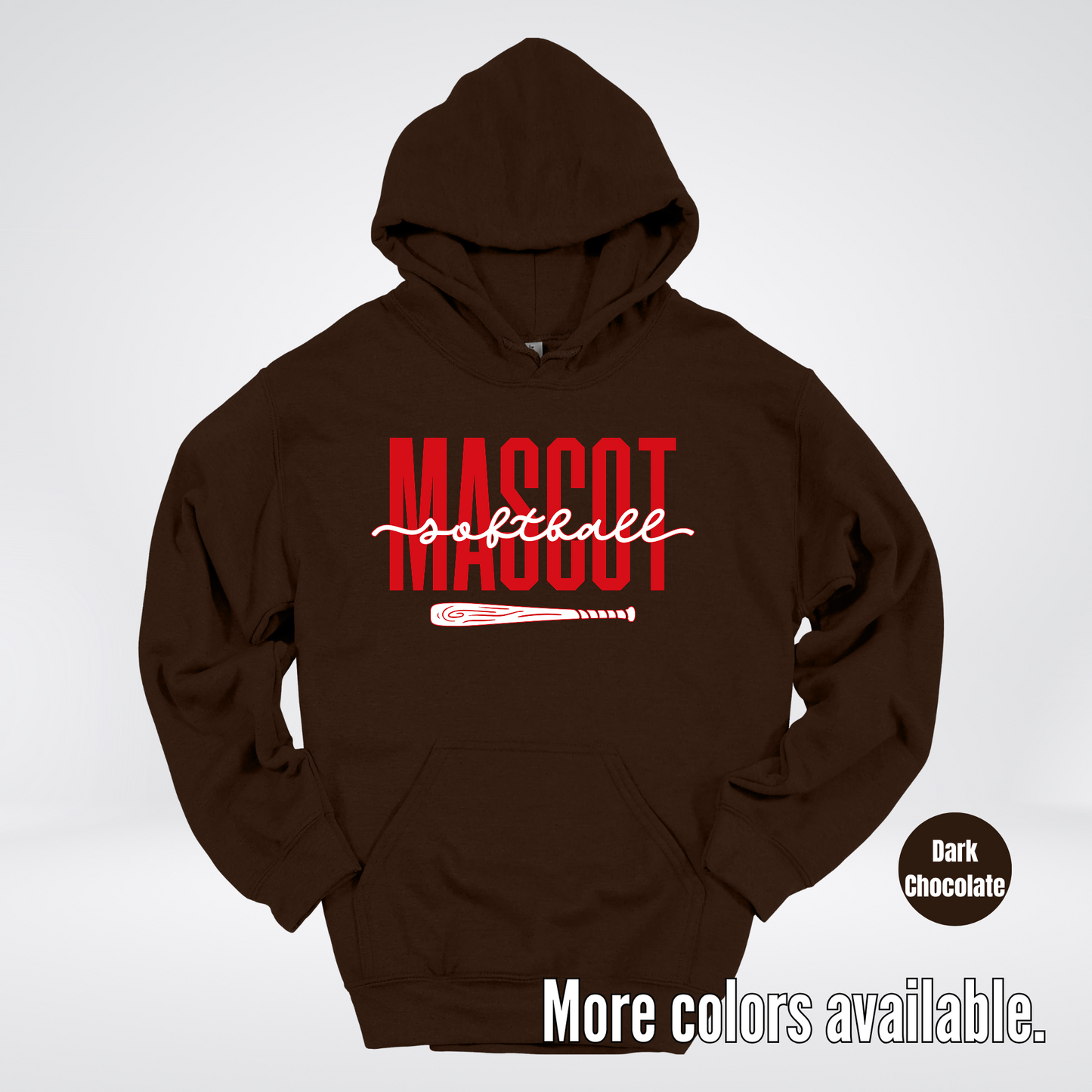 Custom Mascot – Red - Softball Design 28 Hoodie