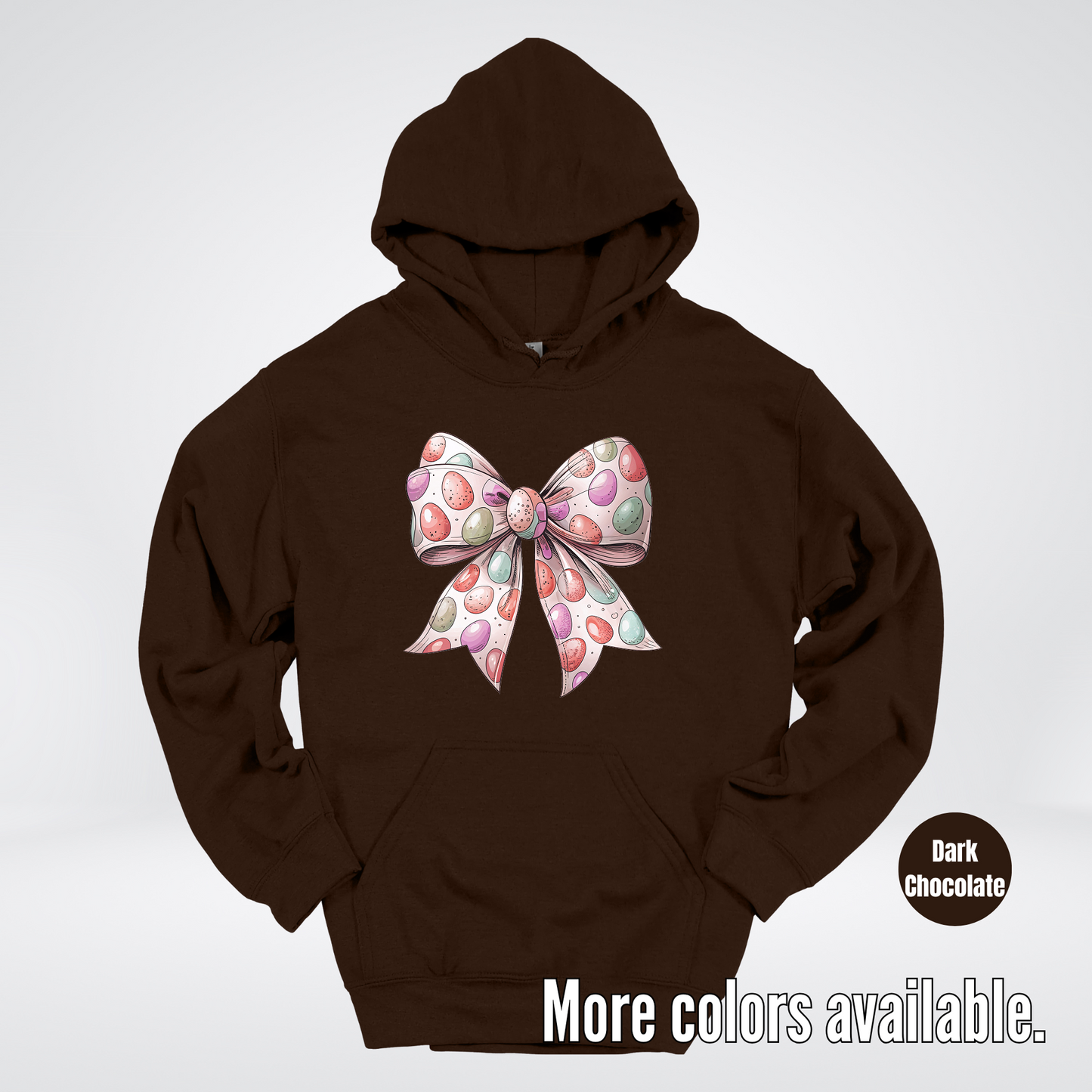 Easter Eggs Coquette Bow Hoodie