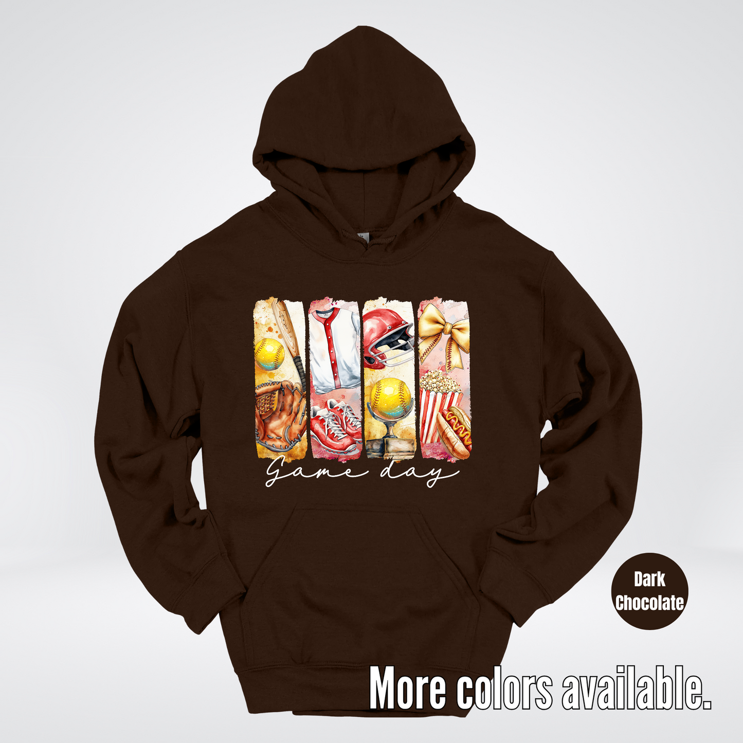 Game Day Coquette Brushstroke Softball Hoodie