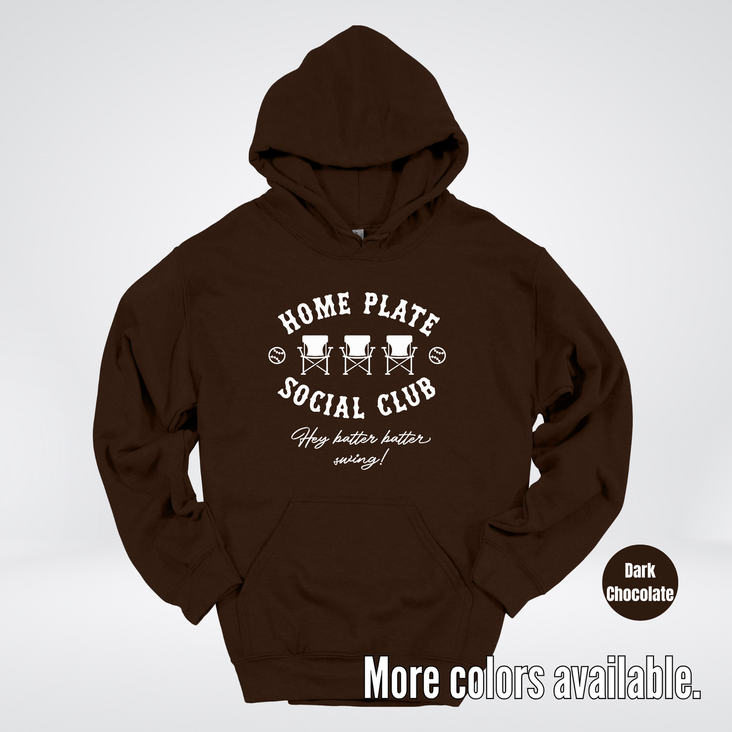 Home Plate Social Club – White Design - Baseball Softball Hoodie