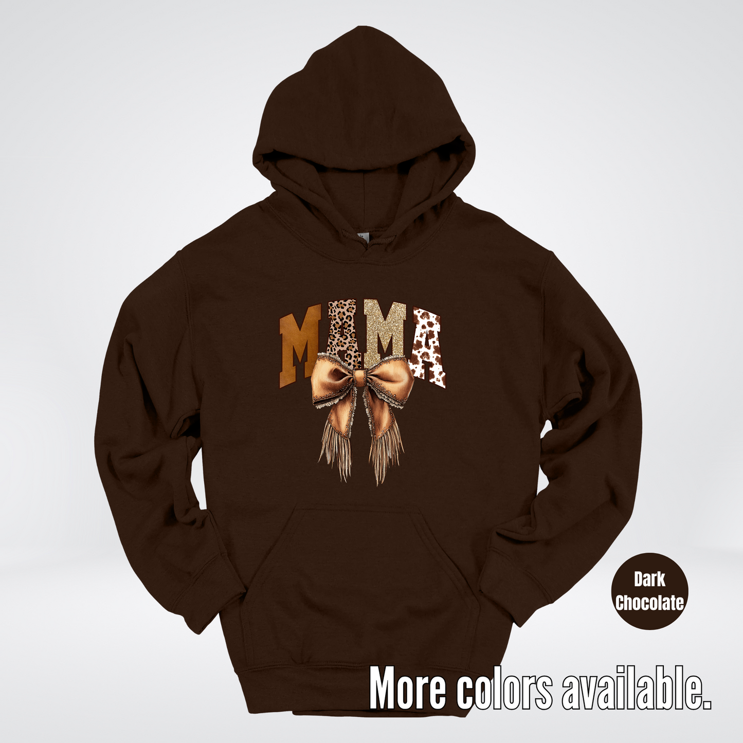 MAMA Western Coquette Leather Bow And Tassels Hoodie