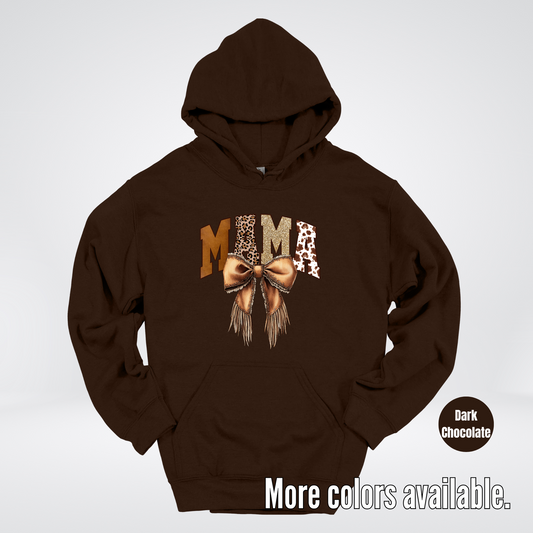 MAMA Western Coquette Leather Bow And Tassels Hoodie