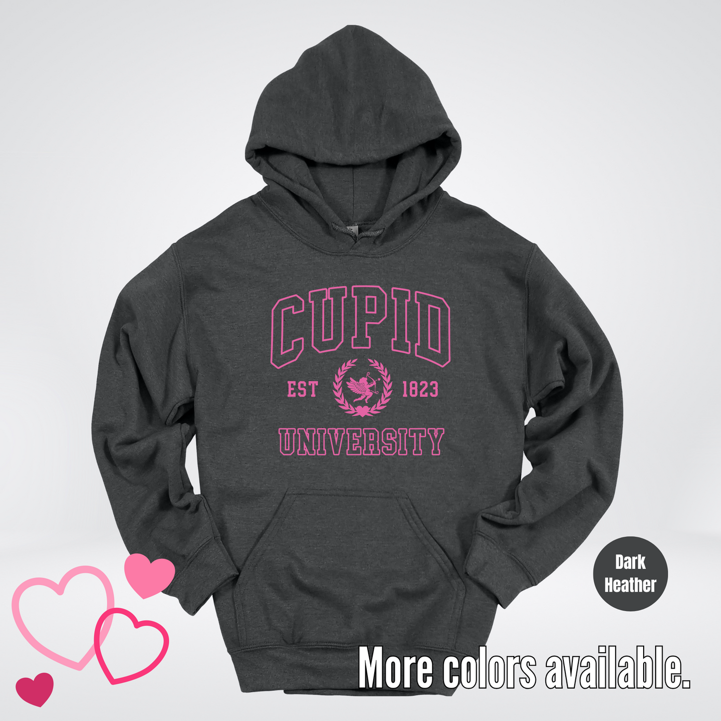 Cupid University Est 1823 Bright Pink Design Hoodie