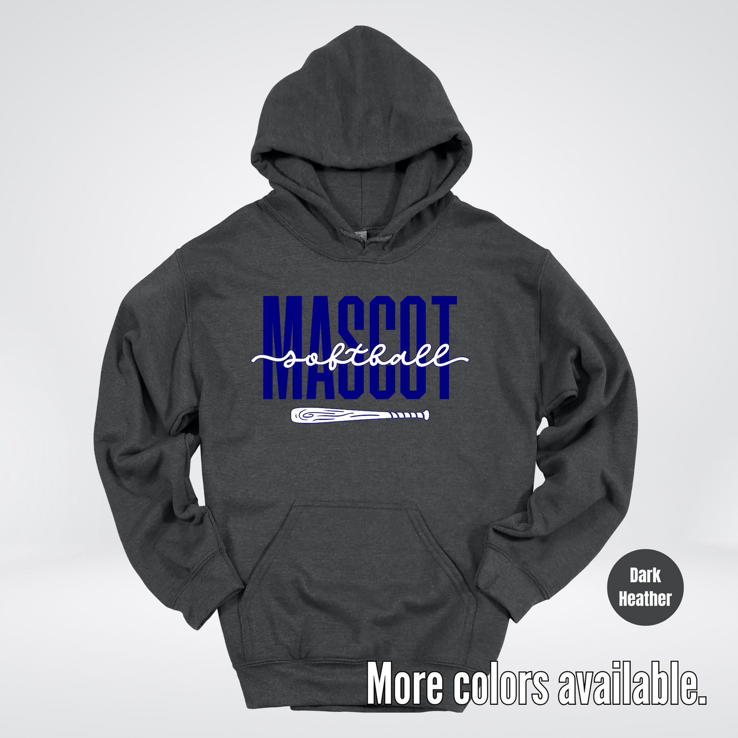 Custom Mascot – Navy - Softball Design 27 Hoodie