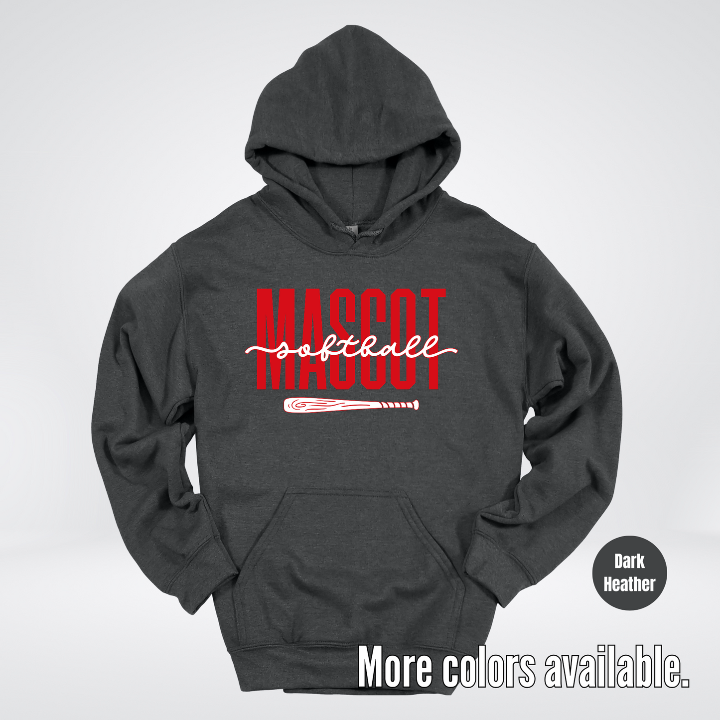 Custom Mascot – Red - Softball Design 28 Hoodie
