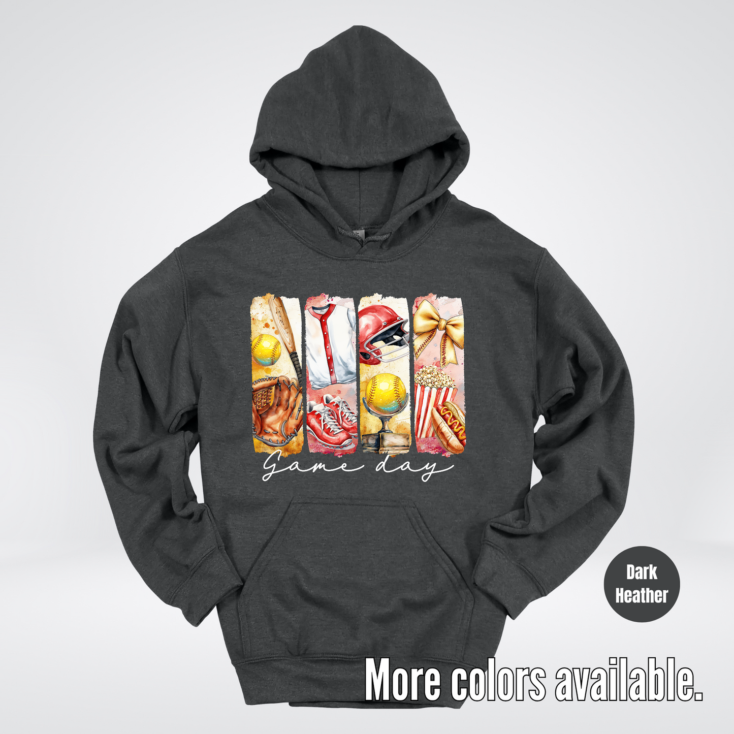 Game Day Coquette Brushstroke Softball Hoodie