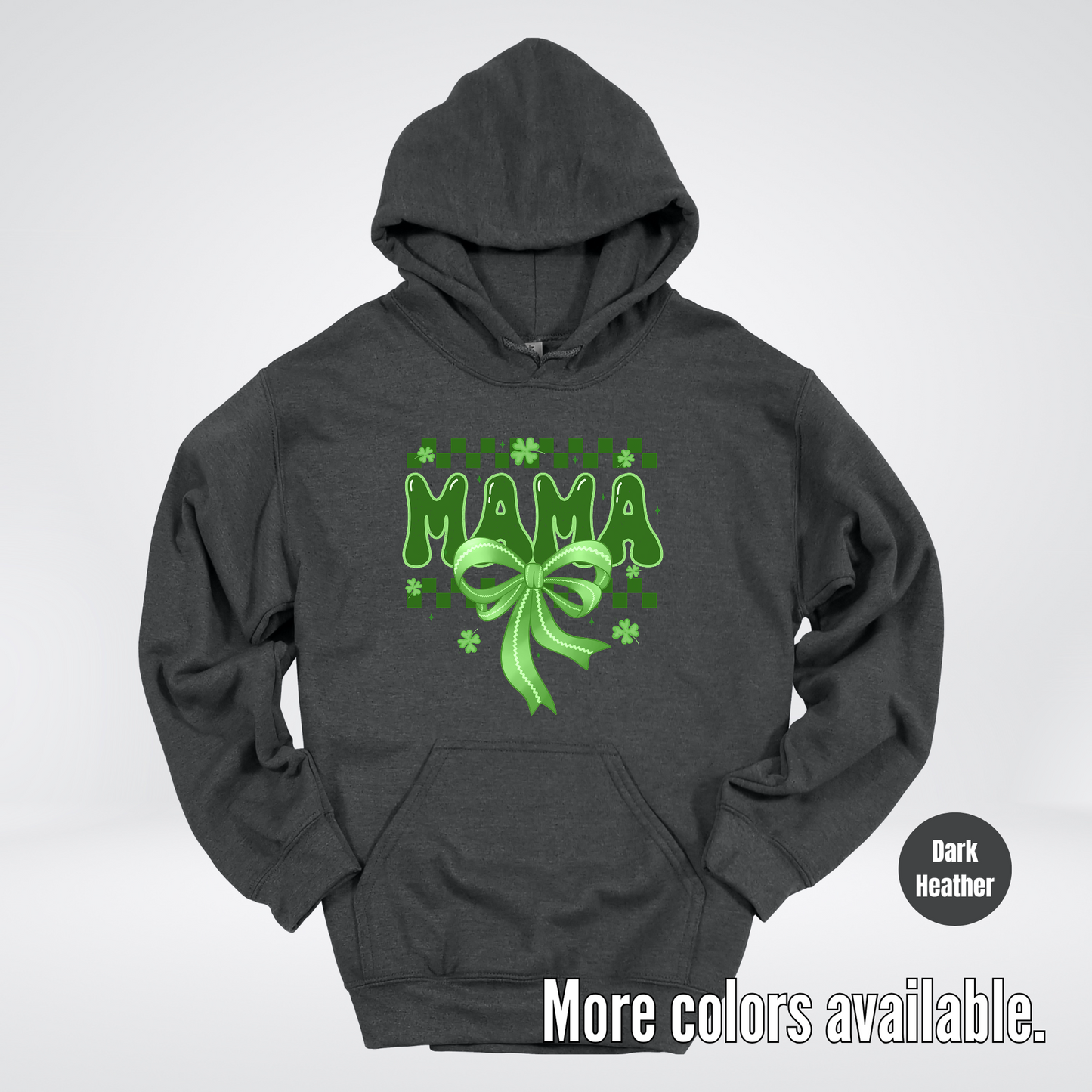 Mama Coquette Green Bow Checkered Retro Four Leaf Clovers Hoodie