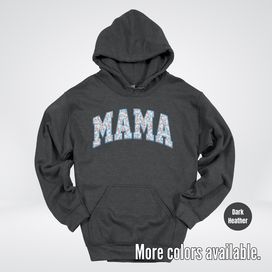 Mama Light Blue Floral Hoodie