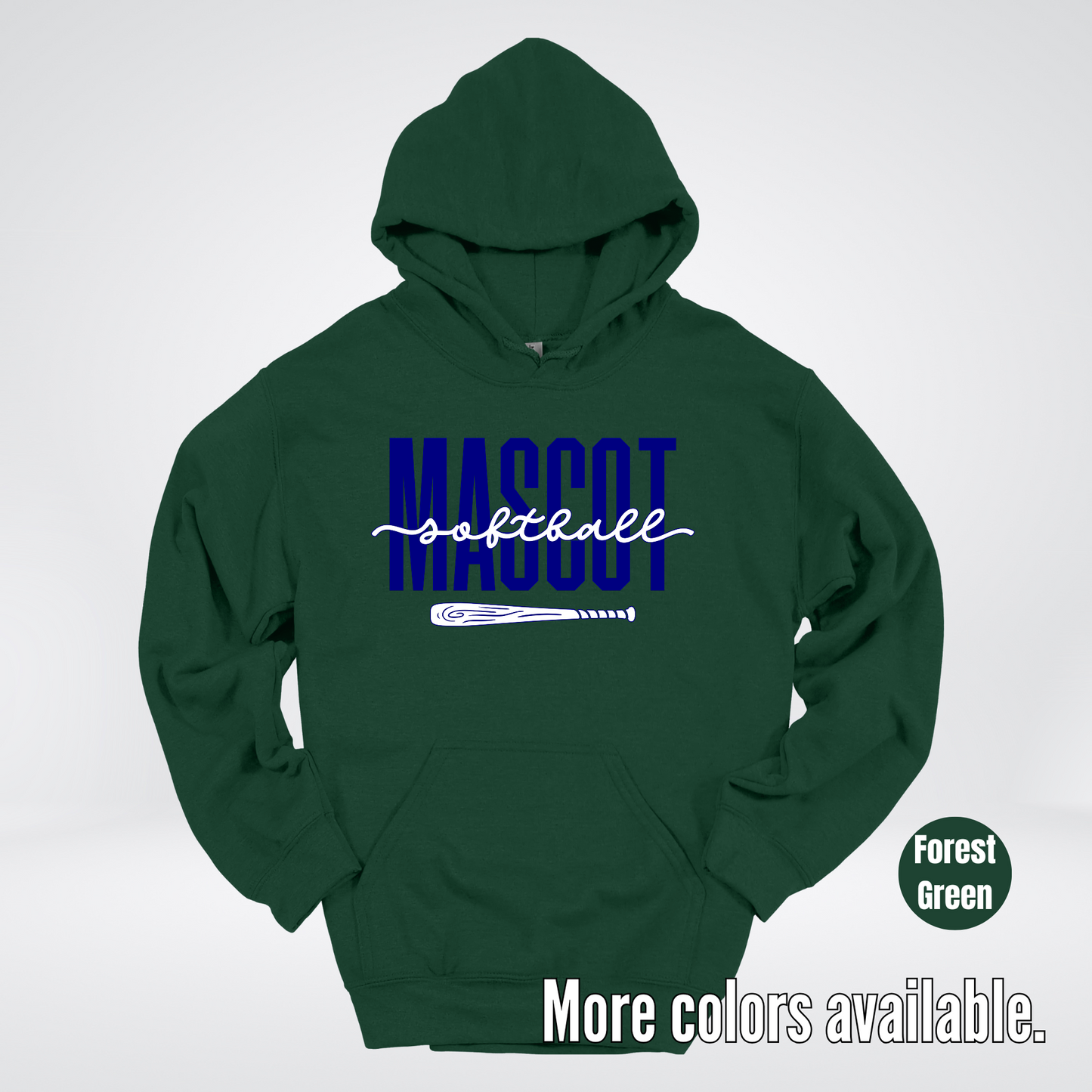 Custom Mascot – Navy - Softball Design 27 Hoodie