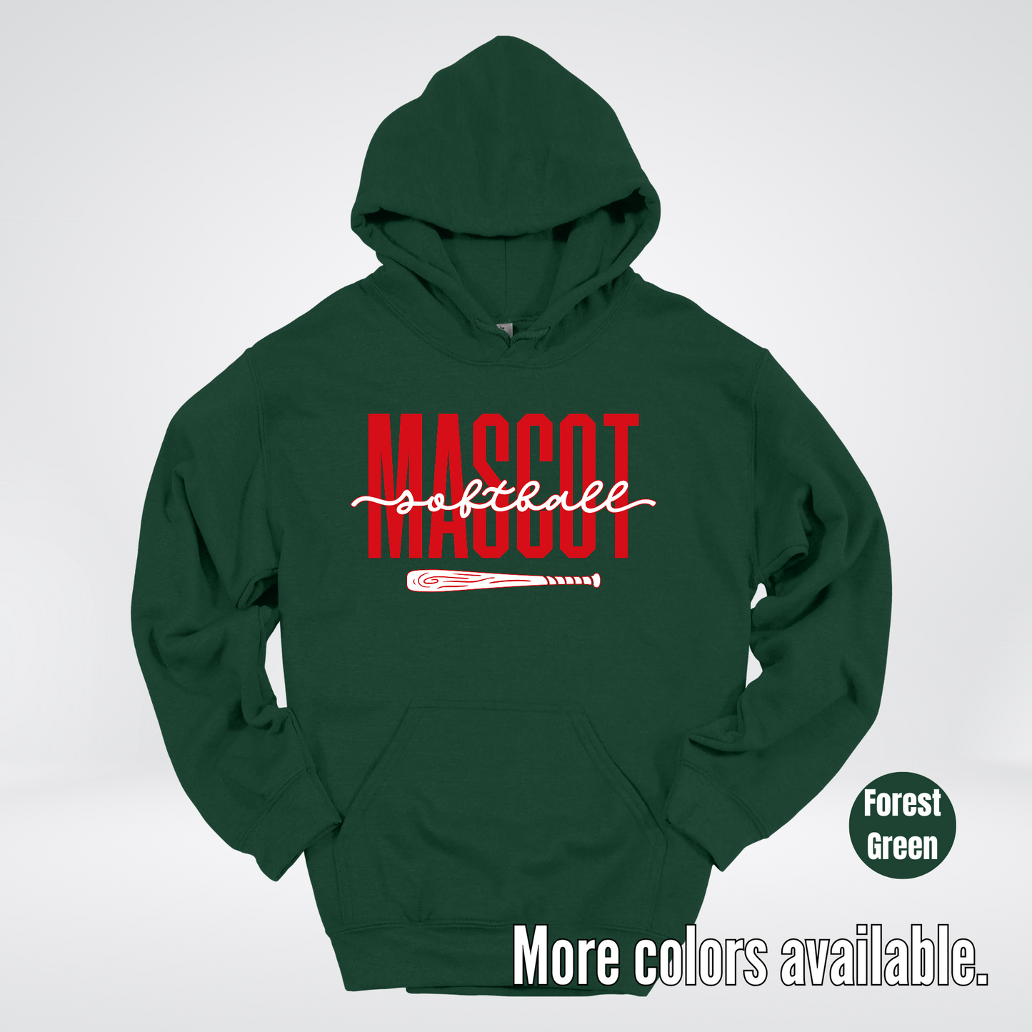 Custom Mascot – Red - Softball Design 28 Hoodie