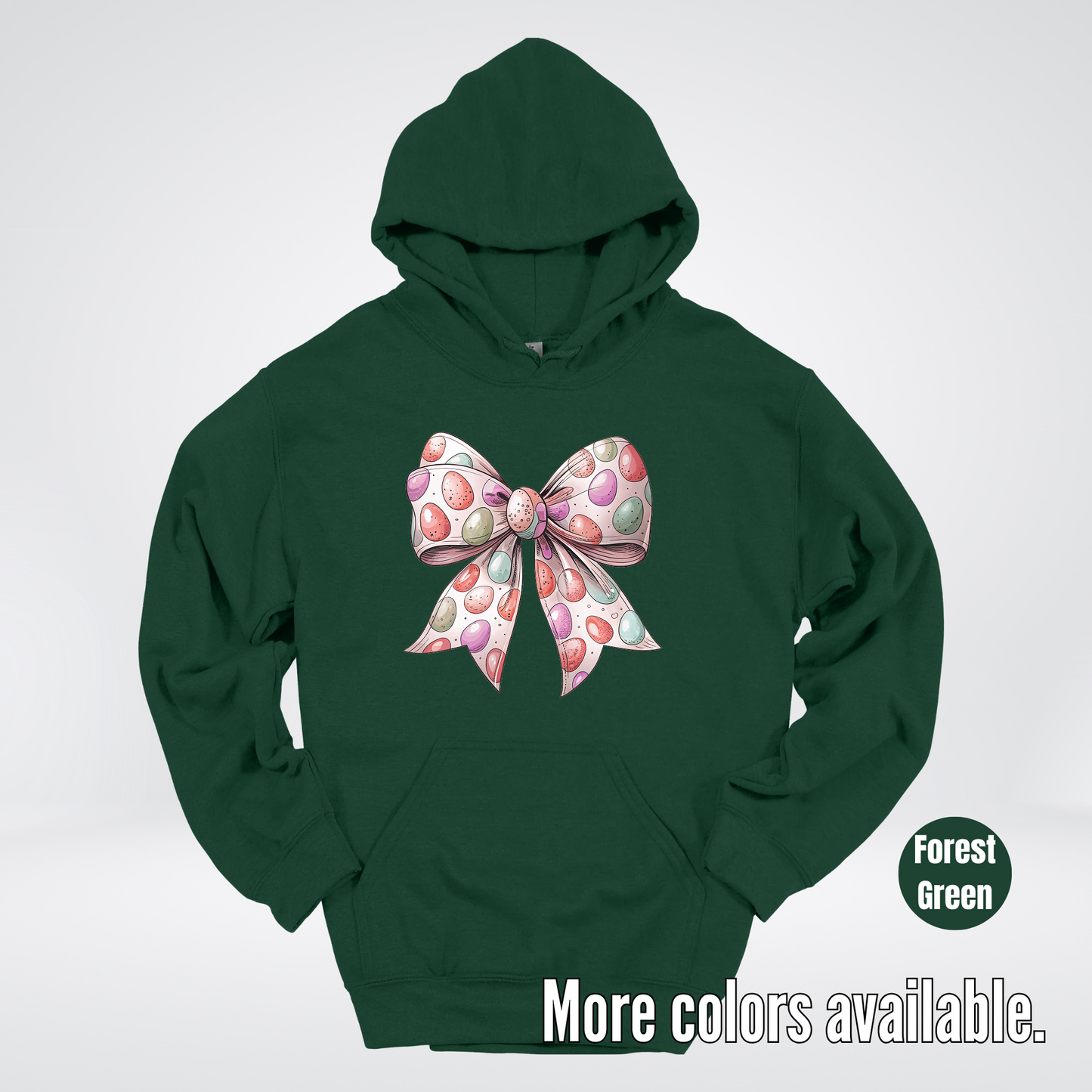 Easter Eggs Coquette Bow Hoodie
