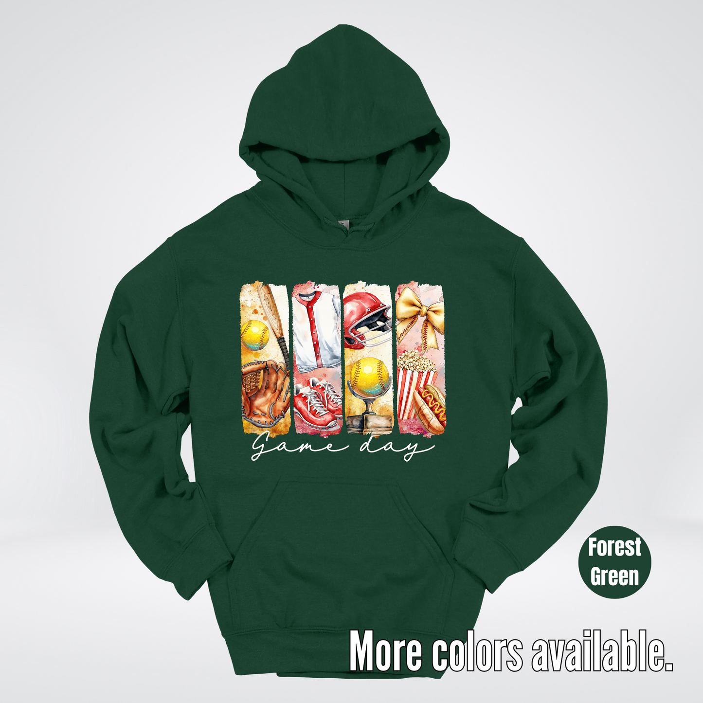 Game Day Coquette Brushstroke Softball Hoodie
