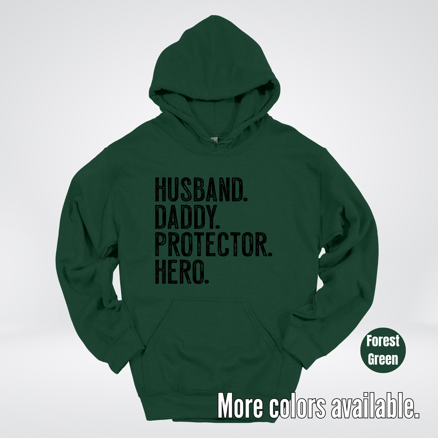 Husband Daddy Protector Hero - Black Design – Father’s Day Hoodie
