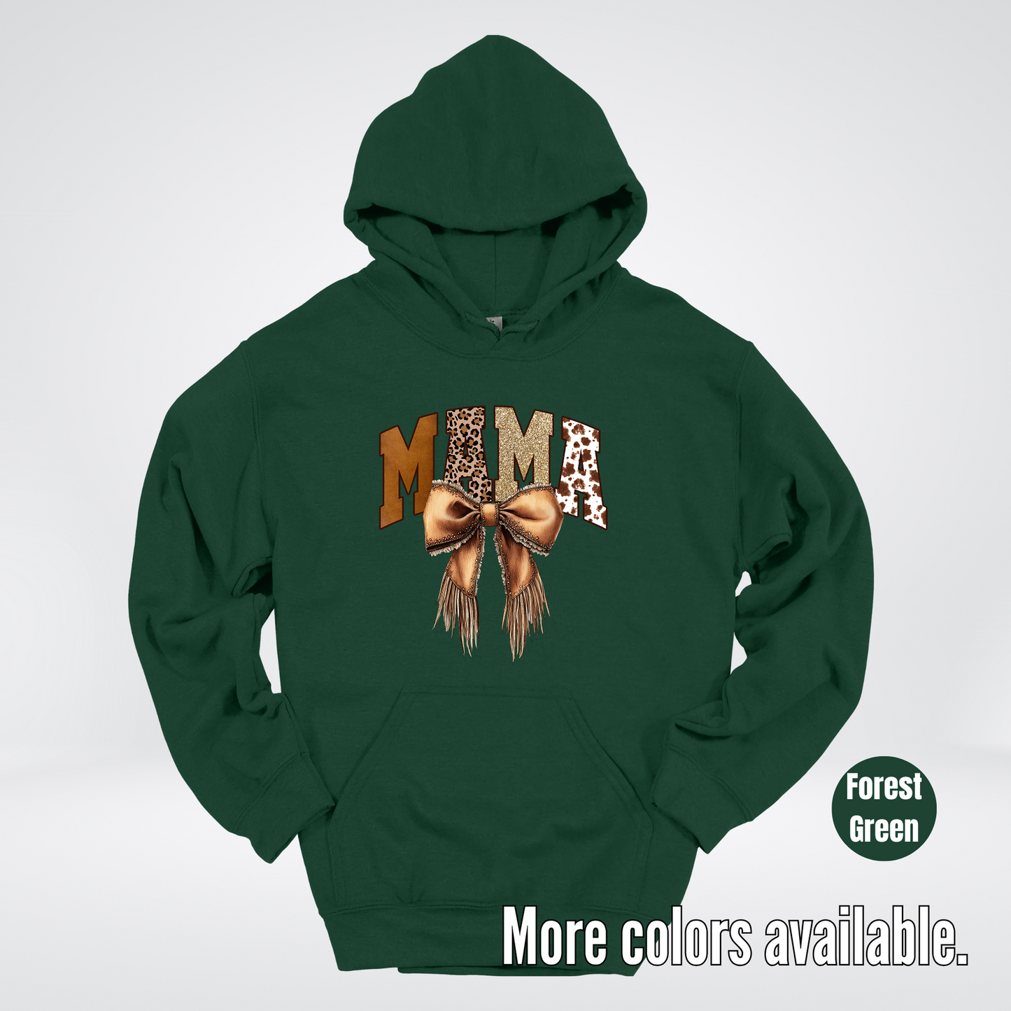 MAMA Western Coquette Leather Bow And Tassels Hoodie