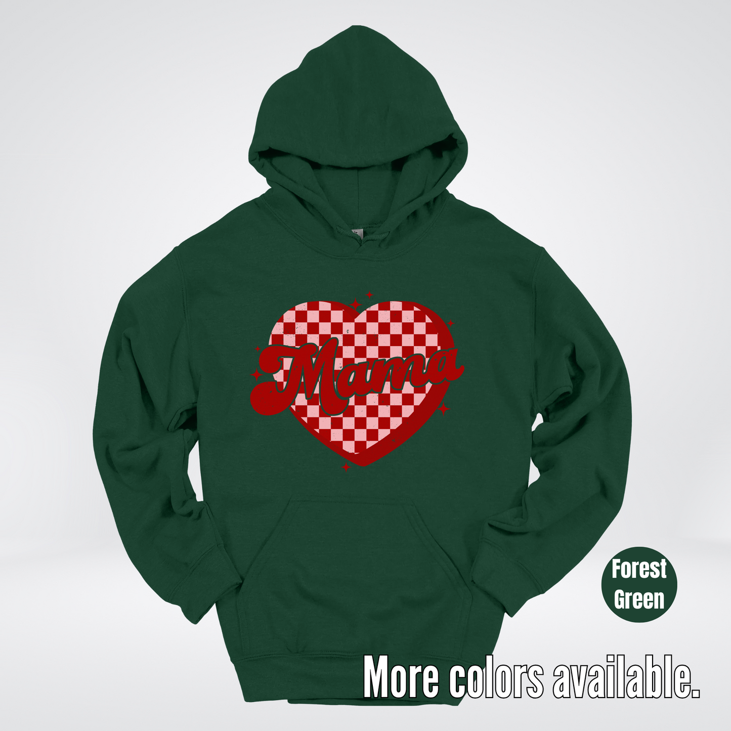 Mama Checkered Heart Hoodie