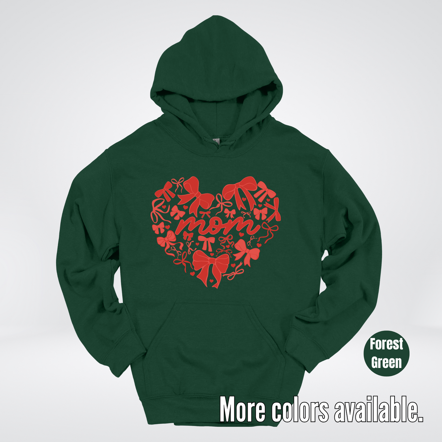 Mom Red Bow Coquette Hoodie