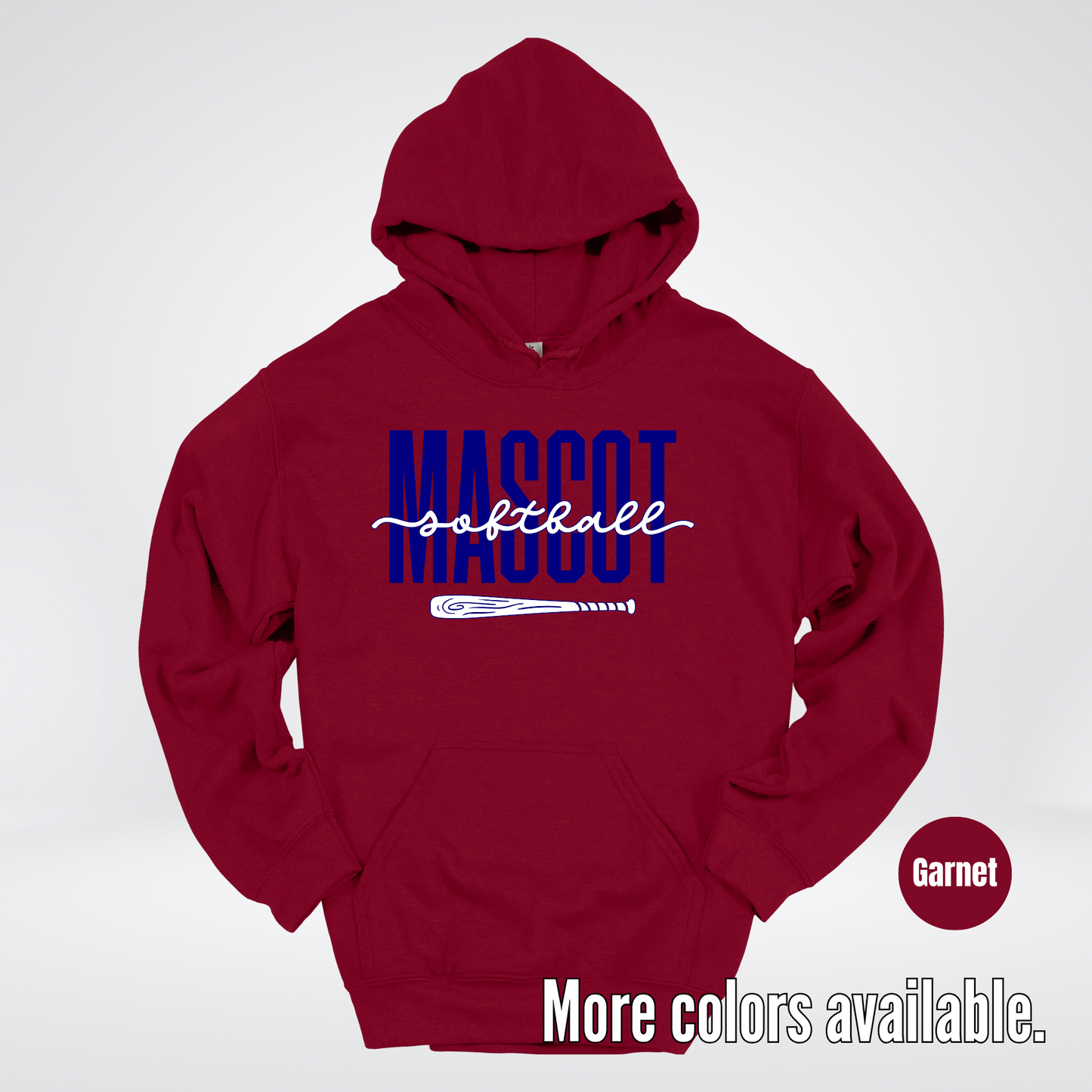 Custom Mascot – Navy - Softball Design 27 Hoodie