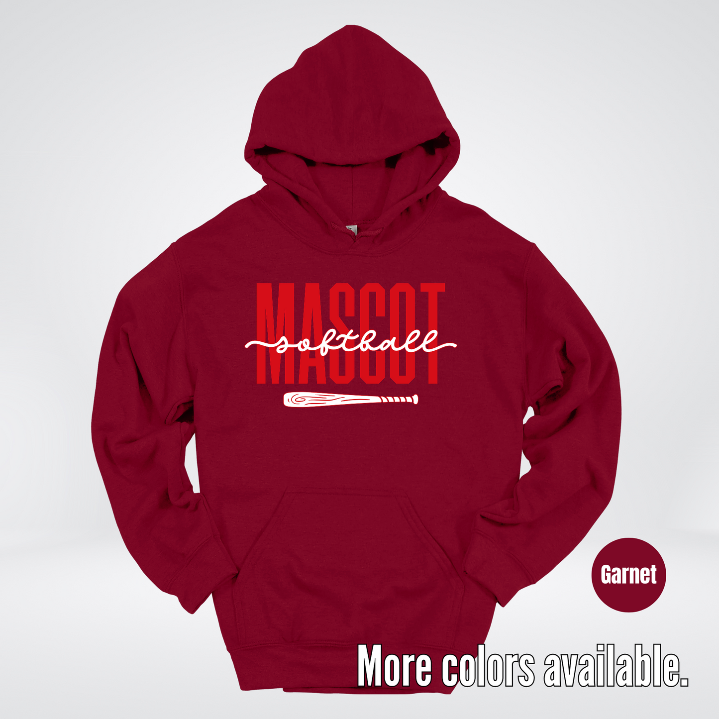Custom Mascot – Red - Softball Design 28 Hoodie