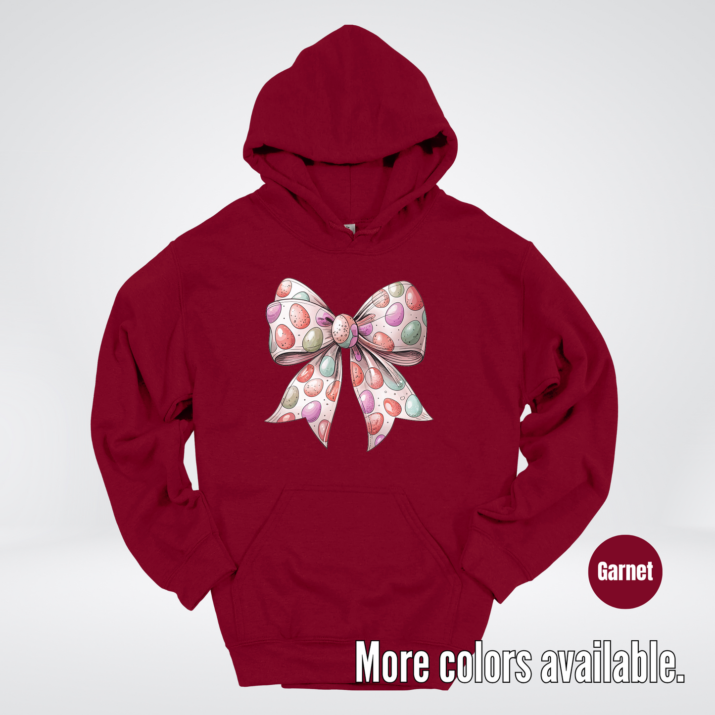 Easter Eggs Coquette Bow Hoodie