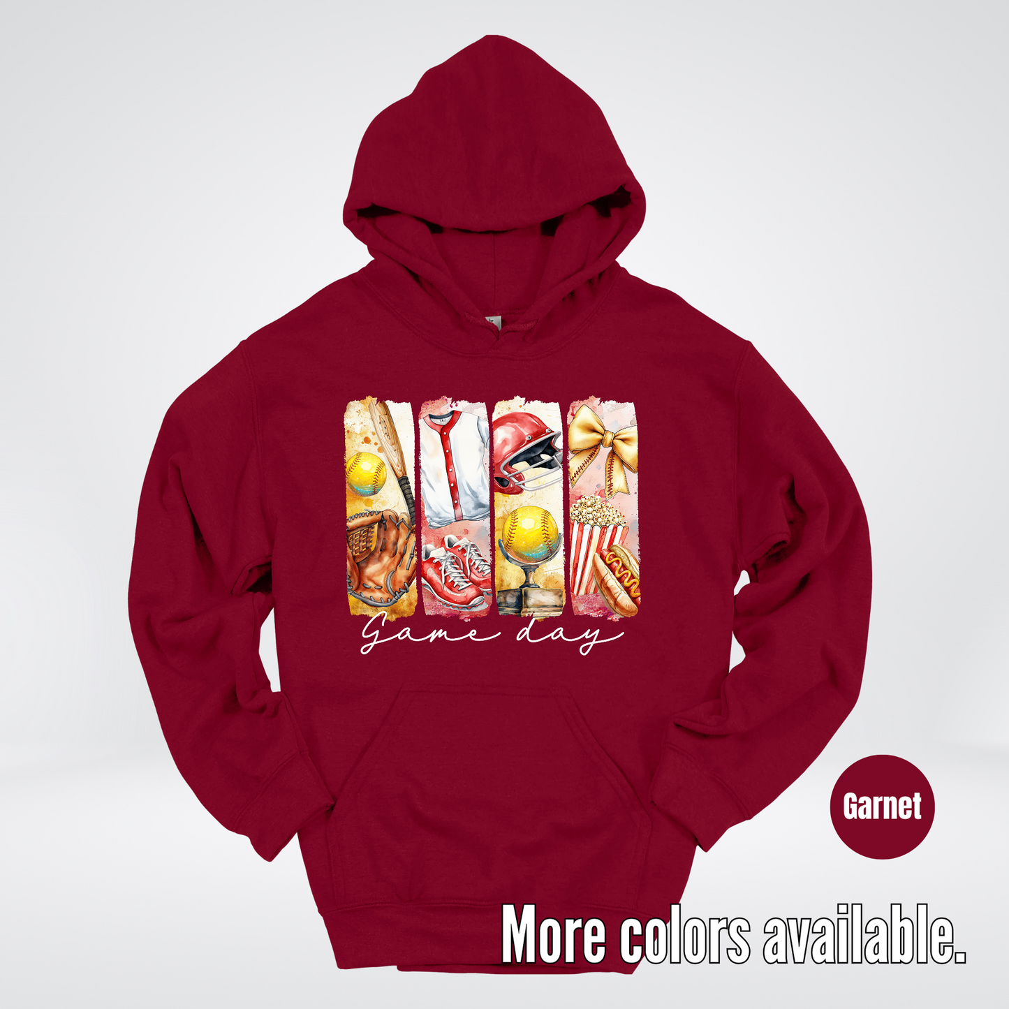 Game Day Coquette Brushstroke Softball Hoodie