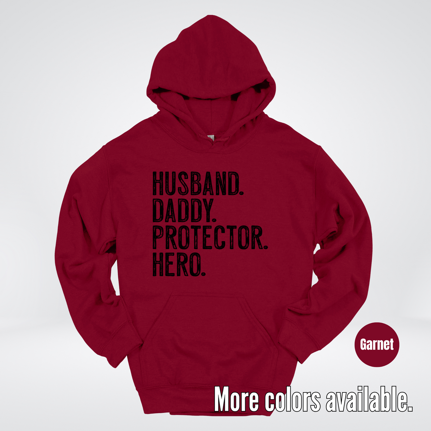 Husband Daddy Protector Hero - Black Design – Father’s Day Hoodie