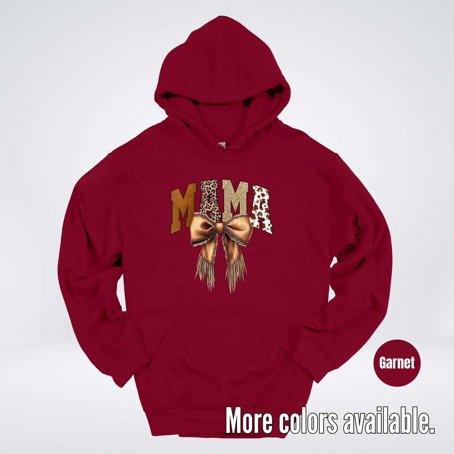 MAMA Western Coquette Leather Bow And Tassels Hoodie