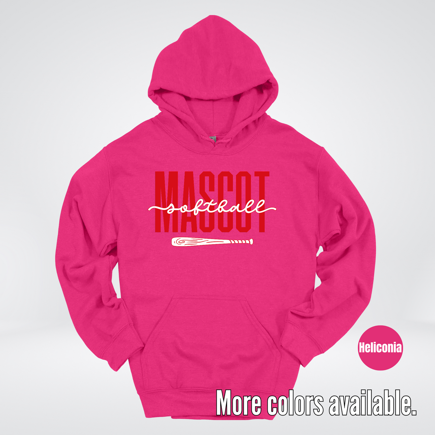 Custom Mascot – Red - Softball Design 28 Hoodie