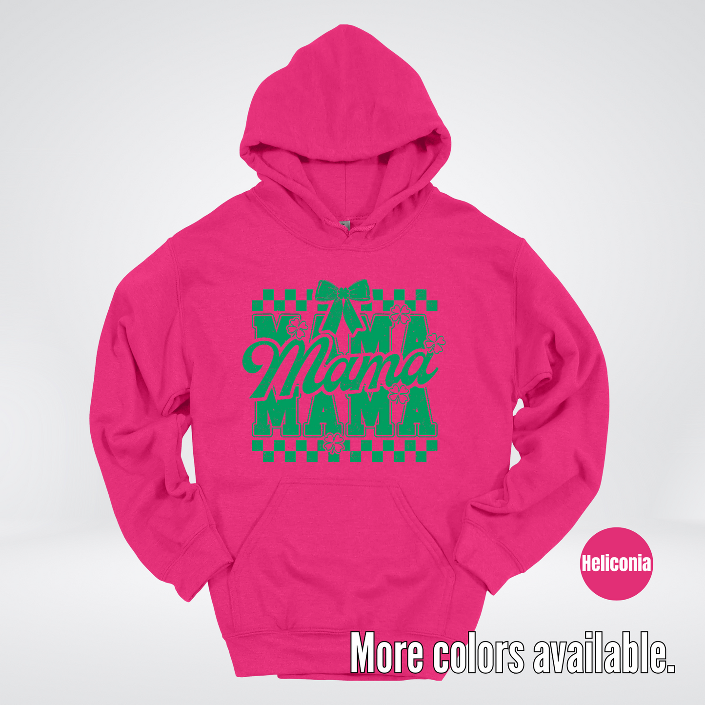 Distressed Saint Patrick’s Day Green Coquette Bow Mama Hoodie