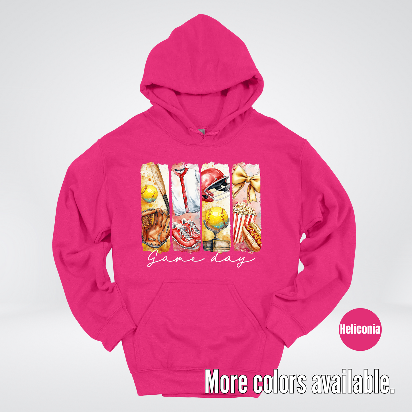 Game Day Coquette Brushstroke Softball Hoodie