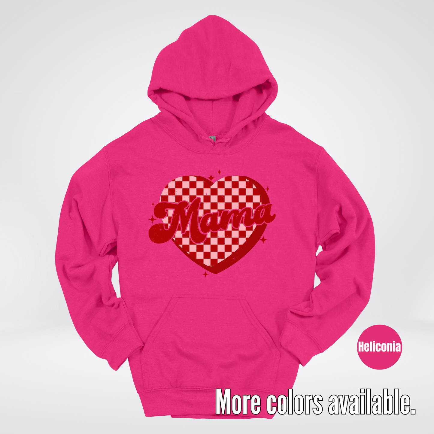 Mama Checkered Heart Hoodie
