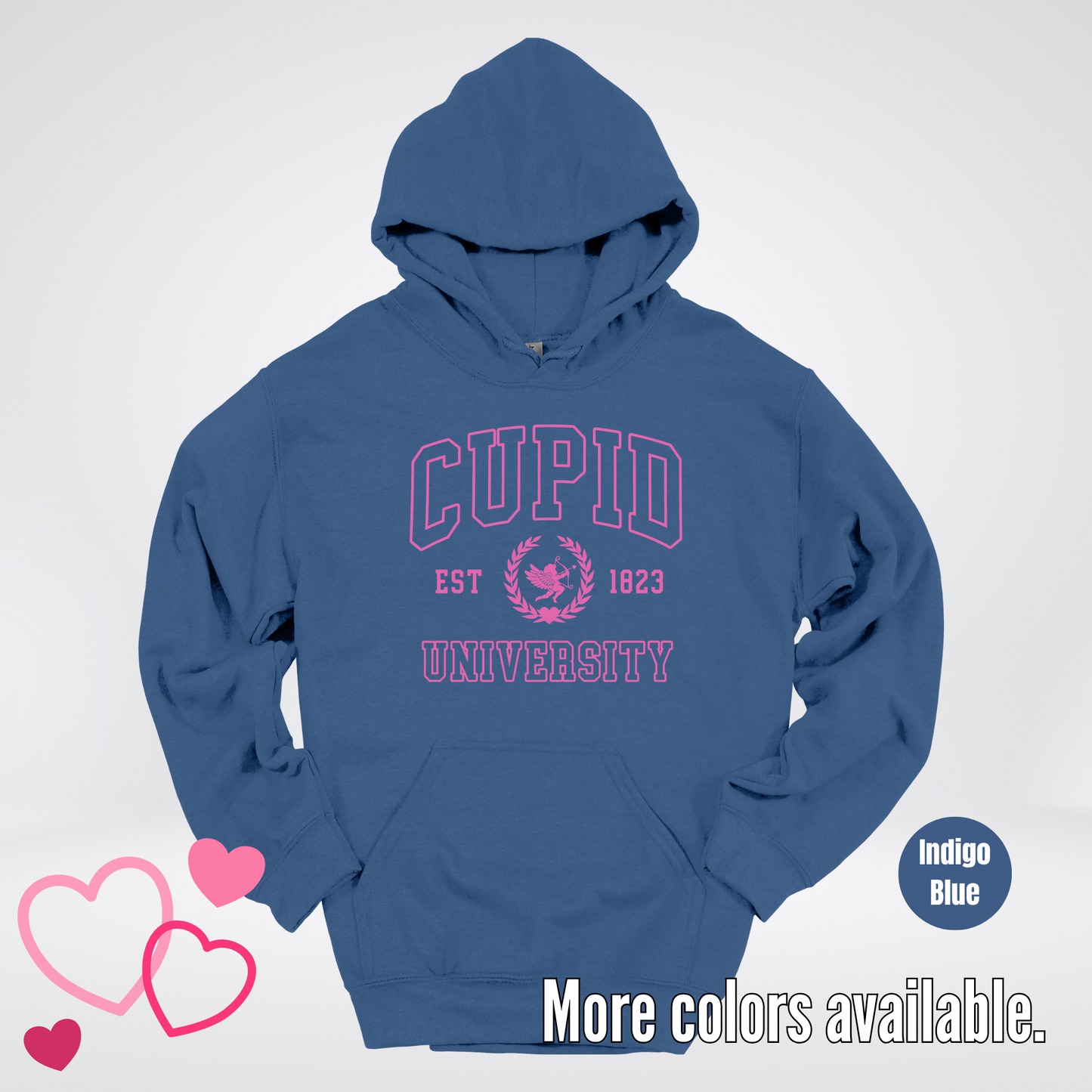 Cupid University Est 1823 Bright Pink Design Hoodie