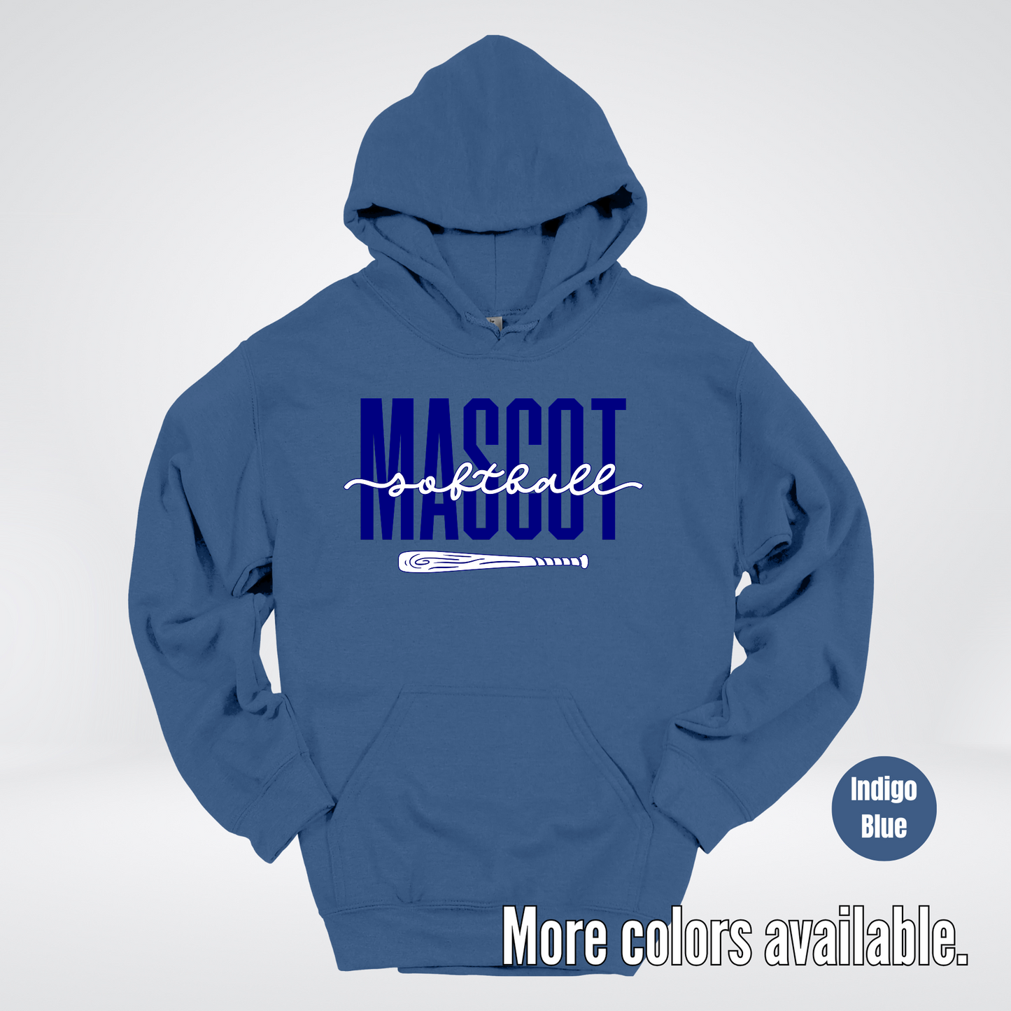Custom Mascot – Navy - Softball Design 27 Hoodie