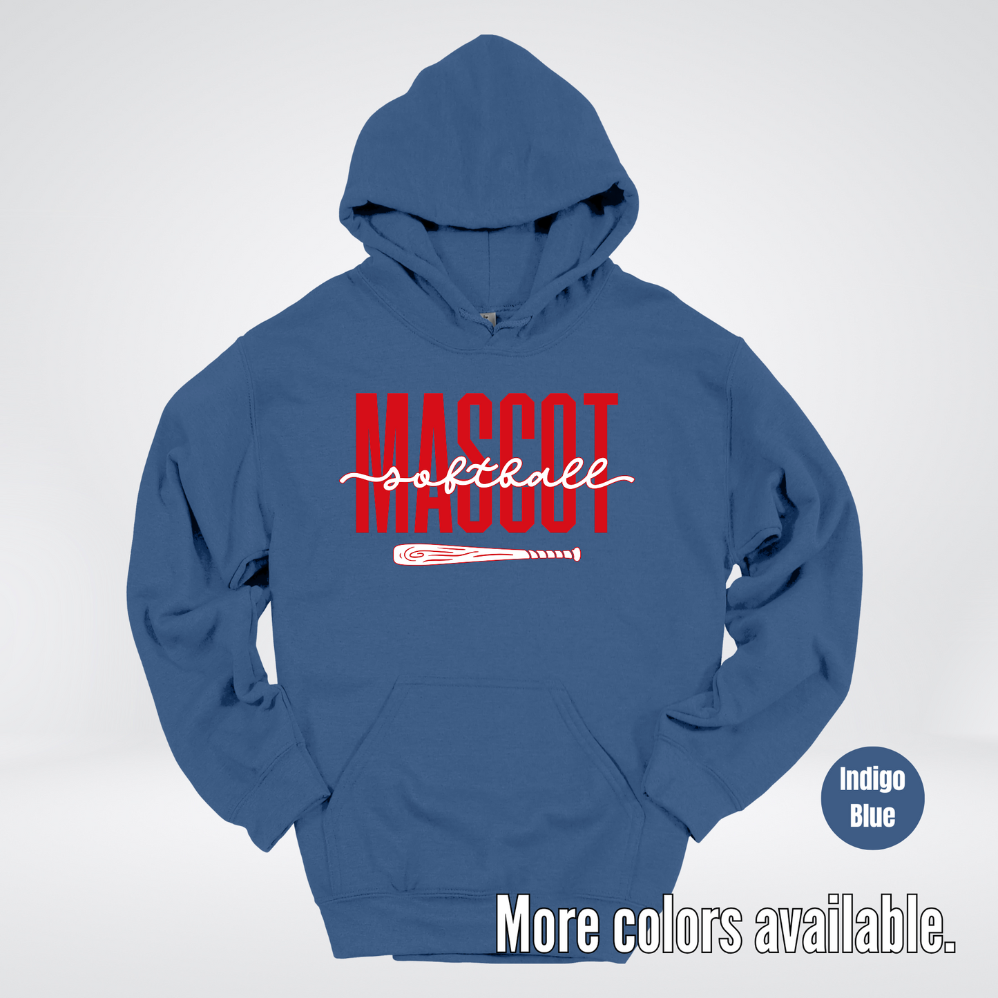 Custom Mascot – Red - Softball Design 28 Hoodie
