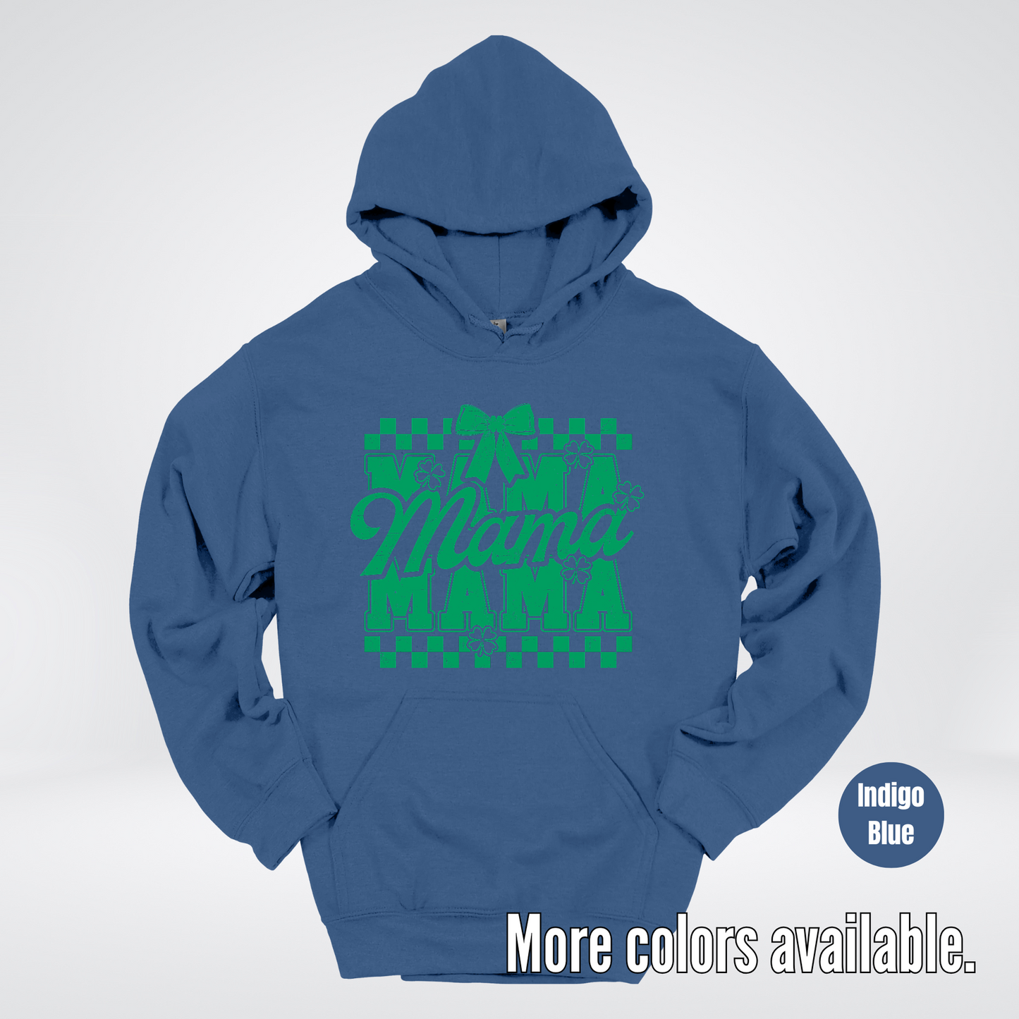 Distressed Saint Patrick’s Day Green Coquette Bow Mama Hoodie