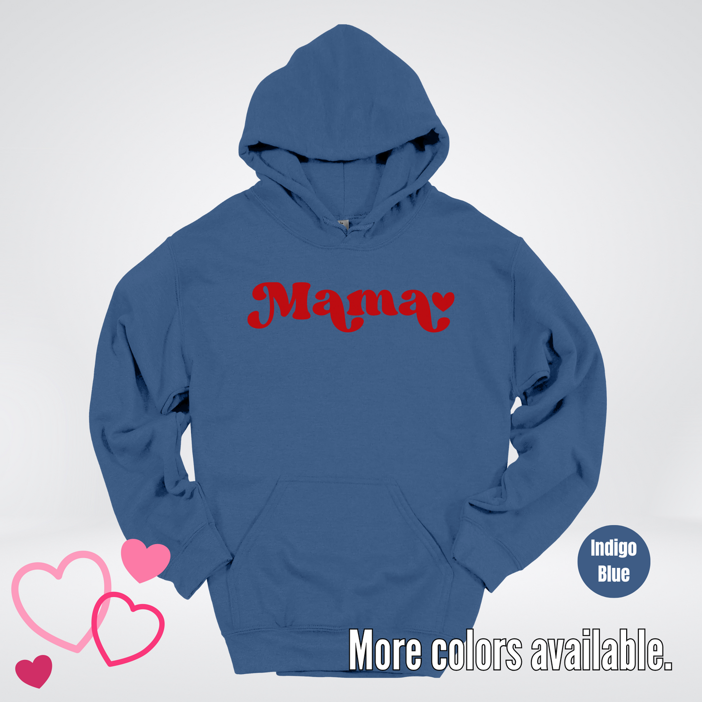 Mama Retro Valentine's Day Red Design Hoodie