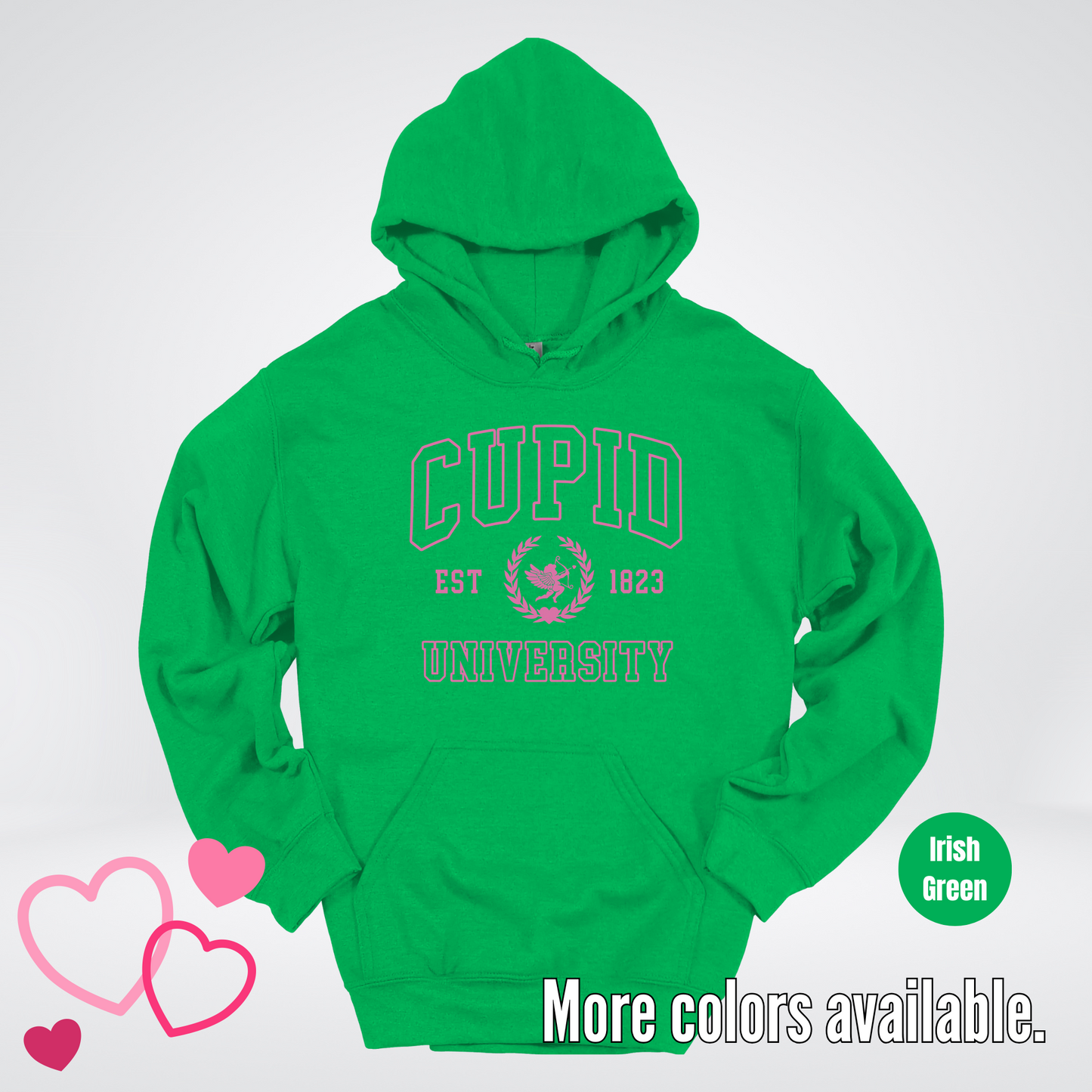 Cupid University Est 1823 Bright Pink Design Hoodie