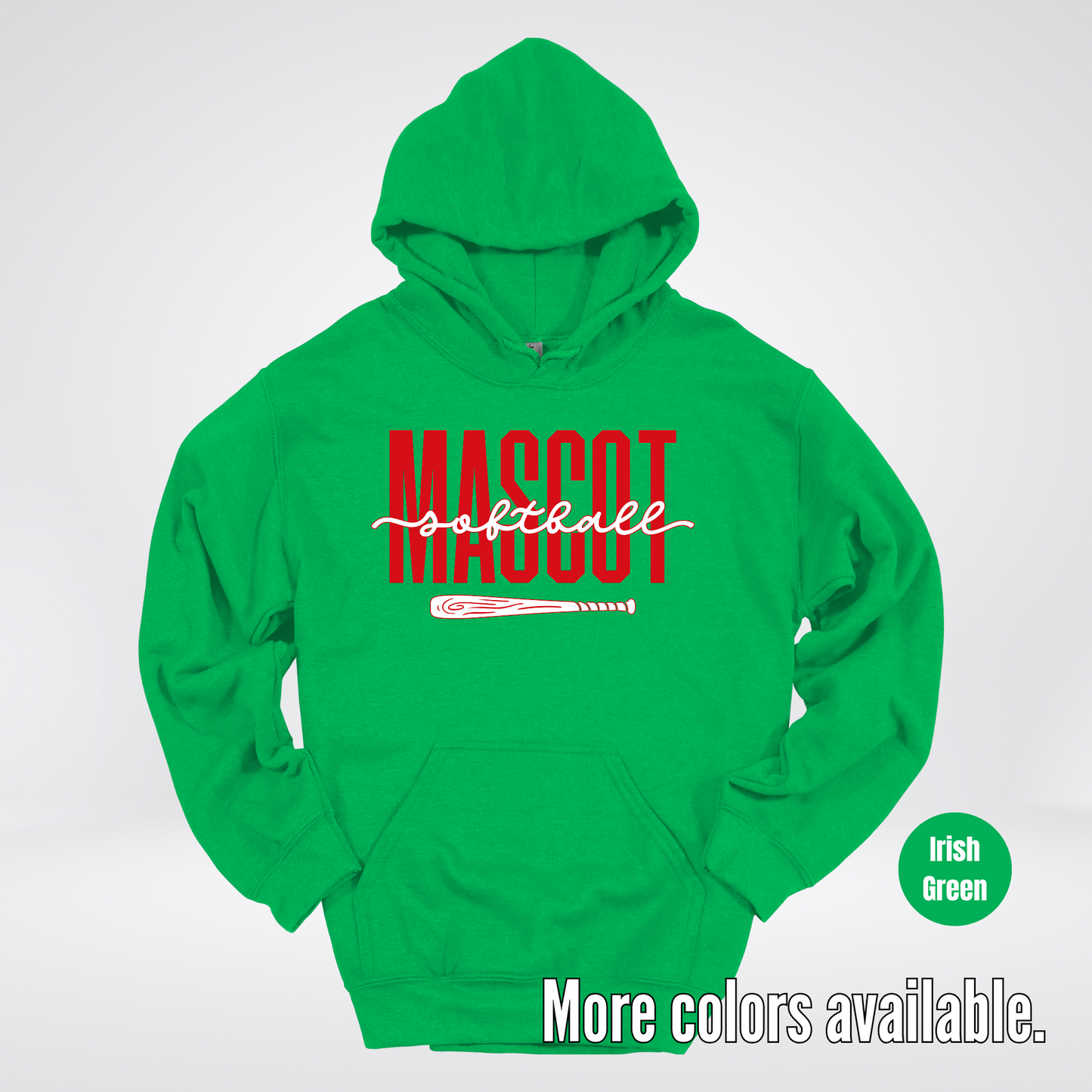 Custom Mascot – Red - Softball Design 28 Hoodie