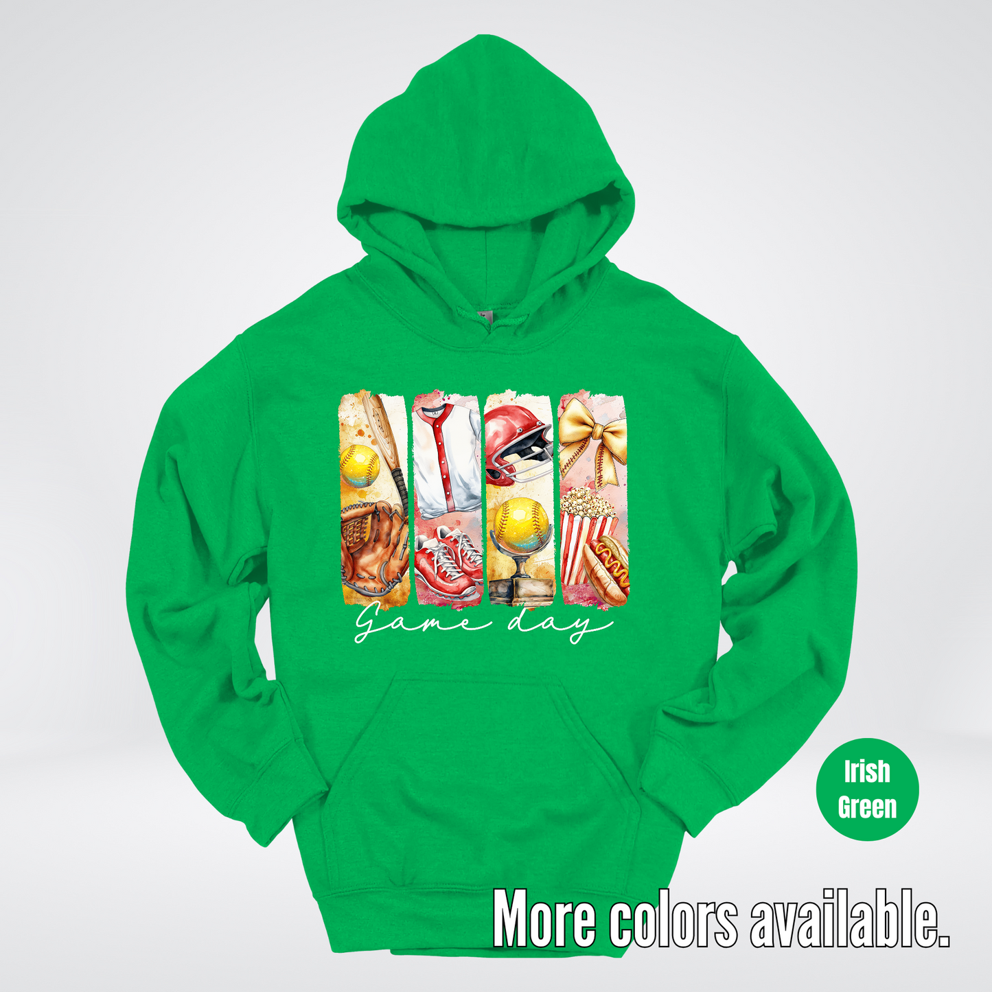 Game Day Coquette Brushstroke Softball Hoodie