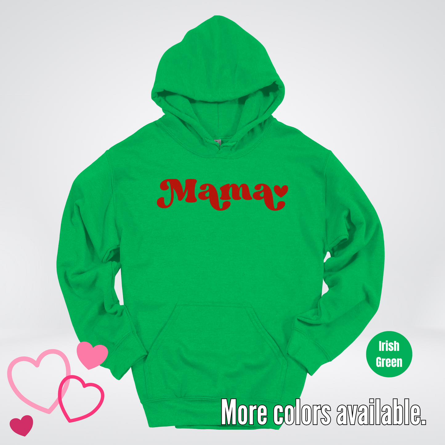 Mama Retro Valentine's Day Red Design Hoodie