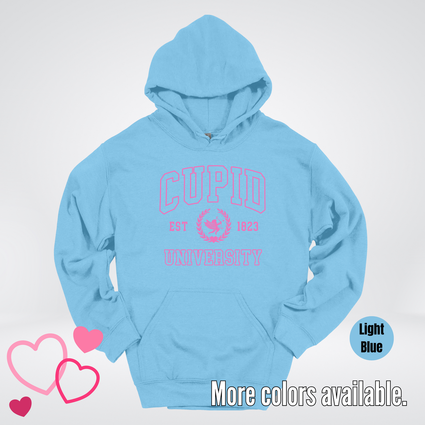 Cupid University Est 1823 Bright Pink Design Hoodie