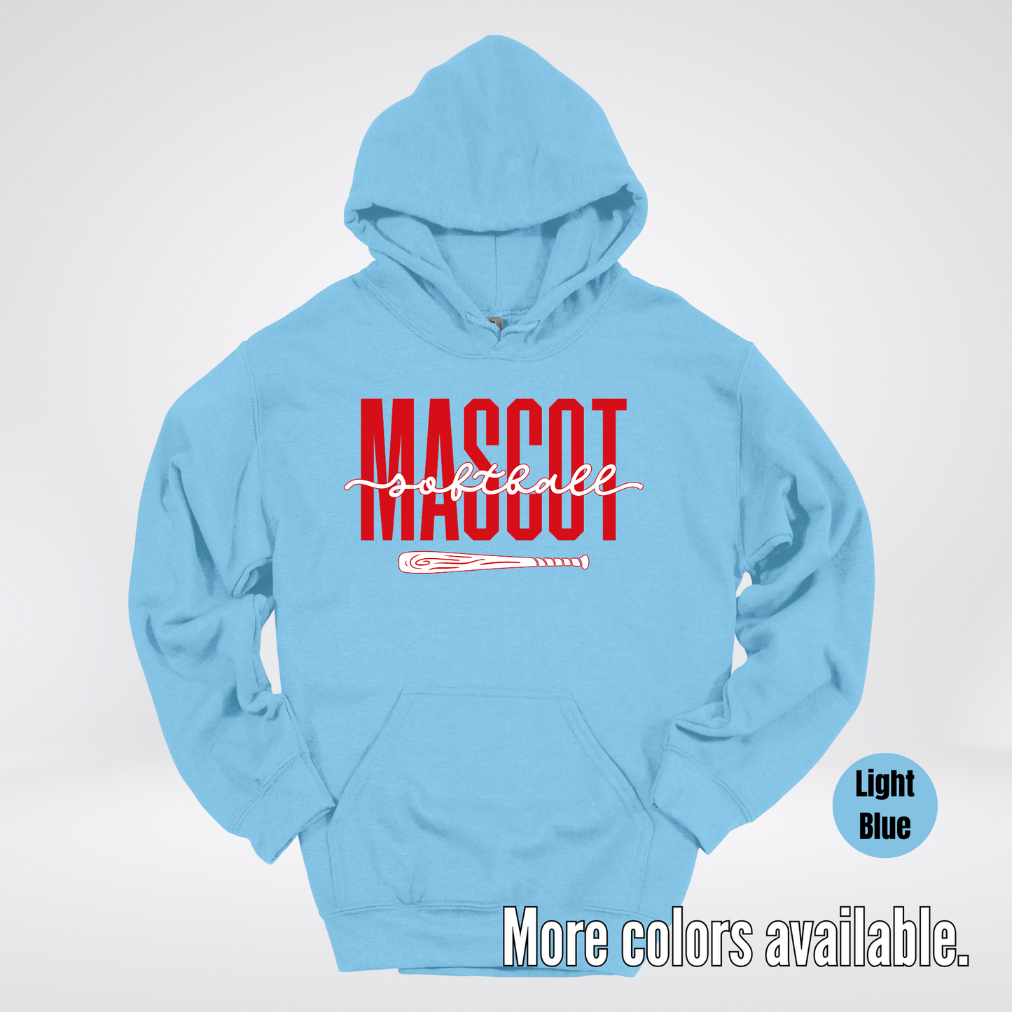 Custom Mascot – Red - Softball Design 28 Hoodie