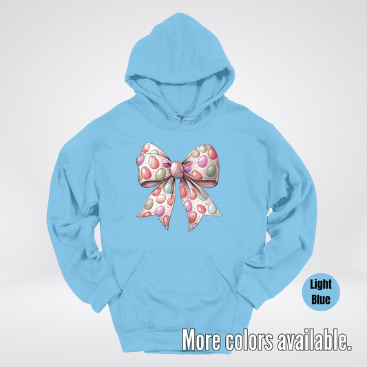 Easter Eggs Coquette Bow Hoodie