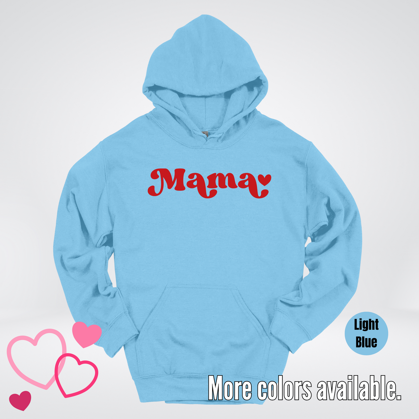 Mama Retro Valentine's Day Red Design Hoodie